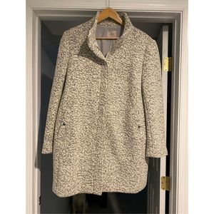 LOFT Cream and Gray Pea Coat